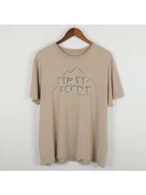 Eddie Bauer First Ascent Men's Extra Large Tan Gray Crewneck Short Sleeve Tee